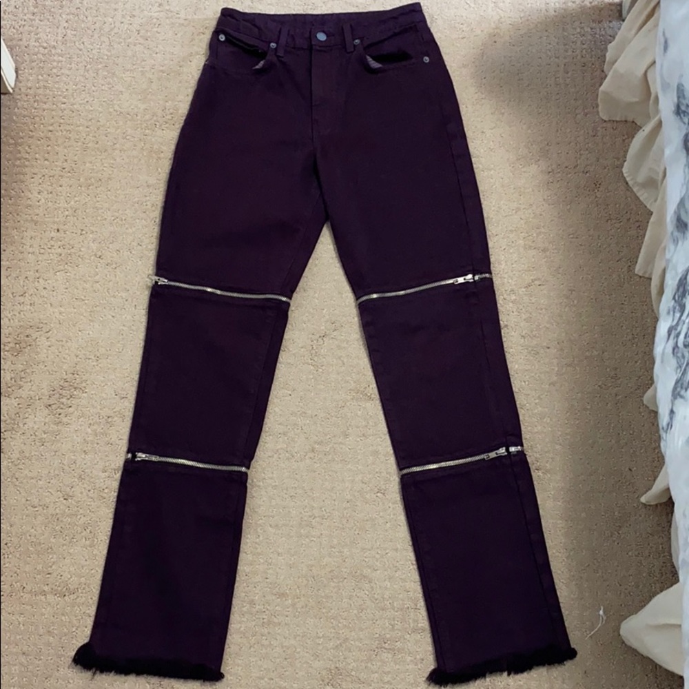 LF Carmar Juliet Zip Deep Plum Straight Leg